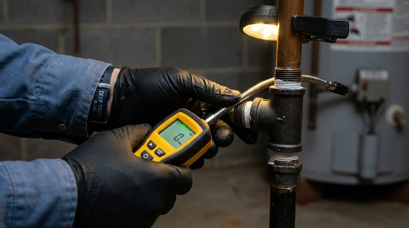 Gas leak detection with electronic sniffer by Johns Plumbing LLC in Egg Harbor City