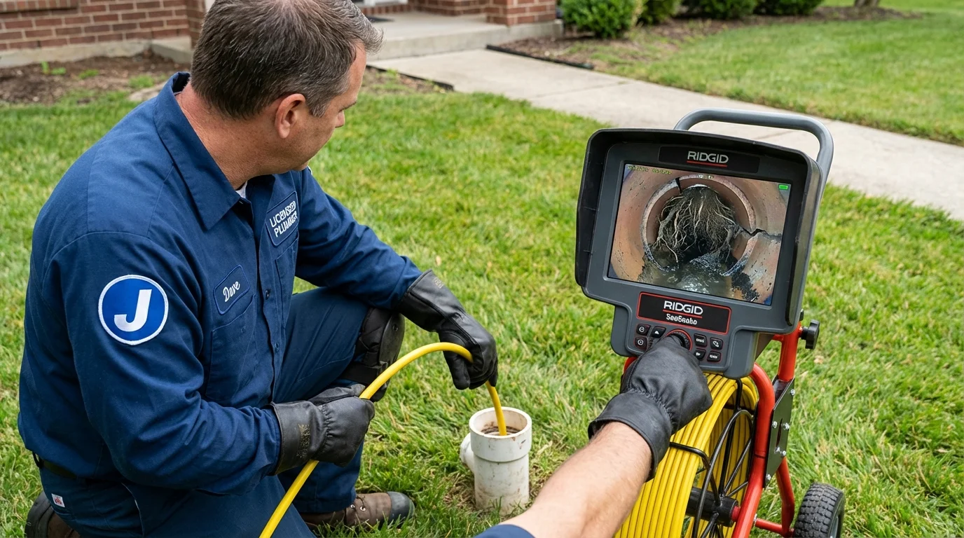 Sewer camera inspection being performed by Johns Plumbing LLC in Egg Harbor City