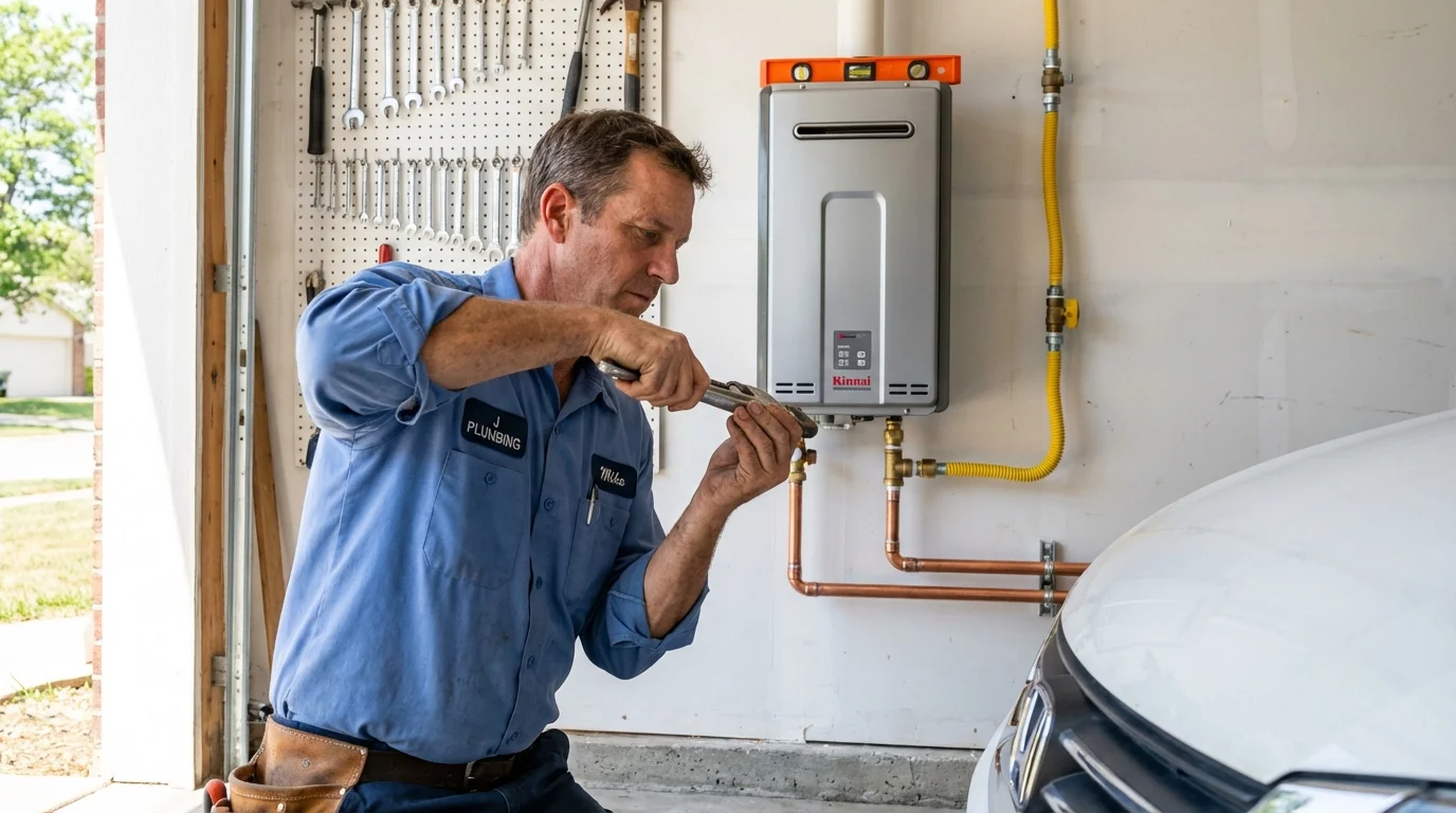 Tankless water heater installation by a Johns Plumbing LLC plumber in Egg Harbor City
